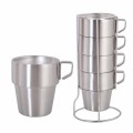 Stainless Steel Coffee Stacked Cups 4 Set